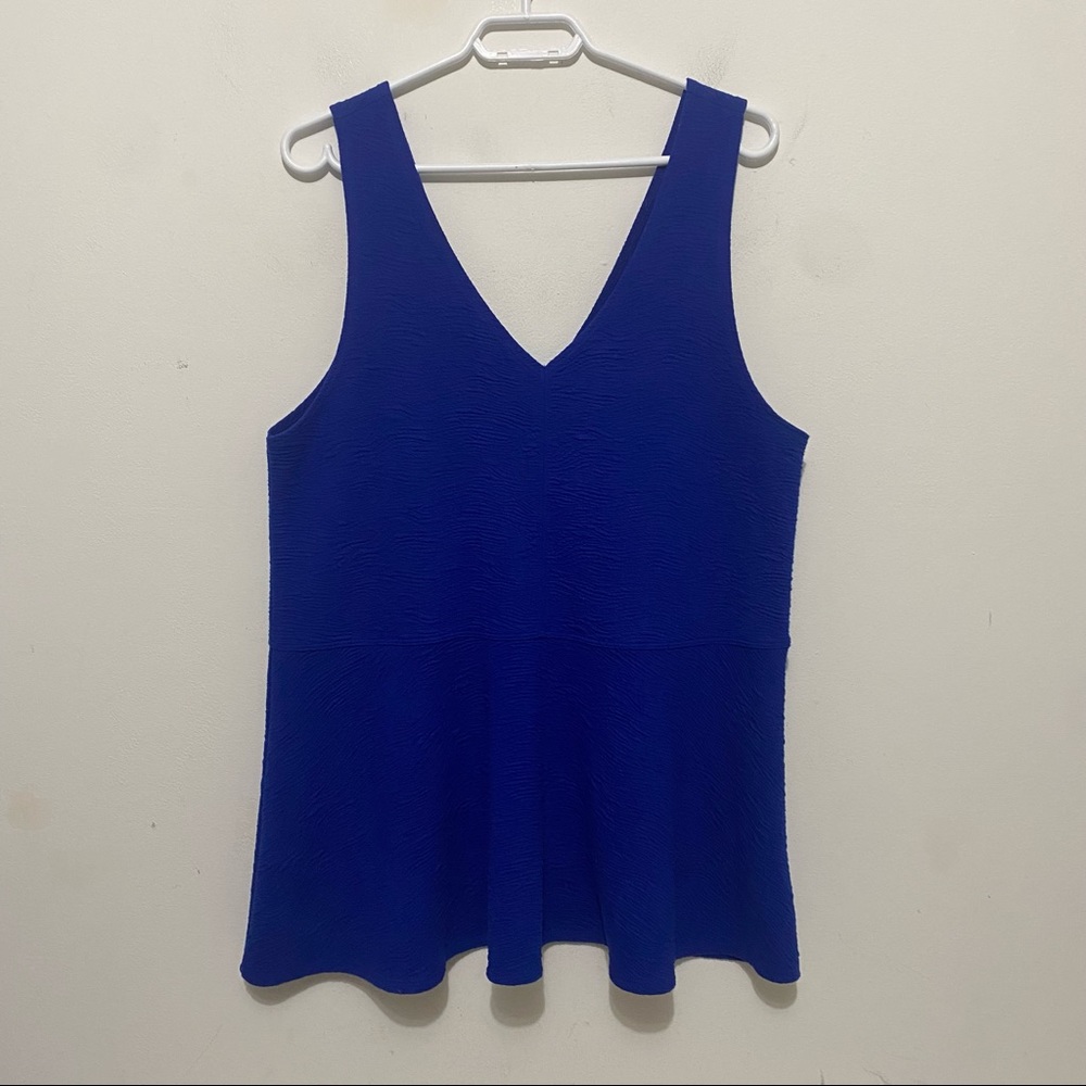Torrid Electric Blue Textured Sleeveless Peplum Tank Size 2X